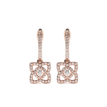 Fashion Rose Gold Crystal Dangle Earrings Jewelry